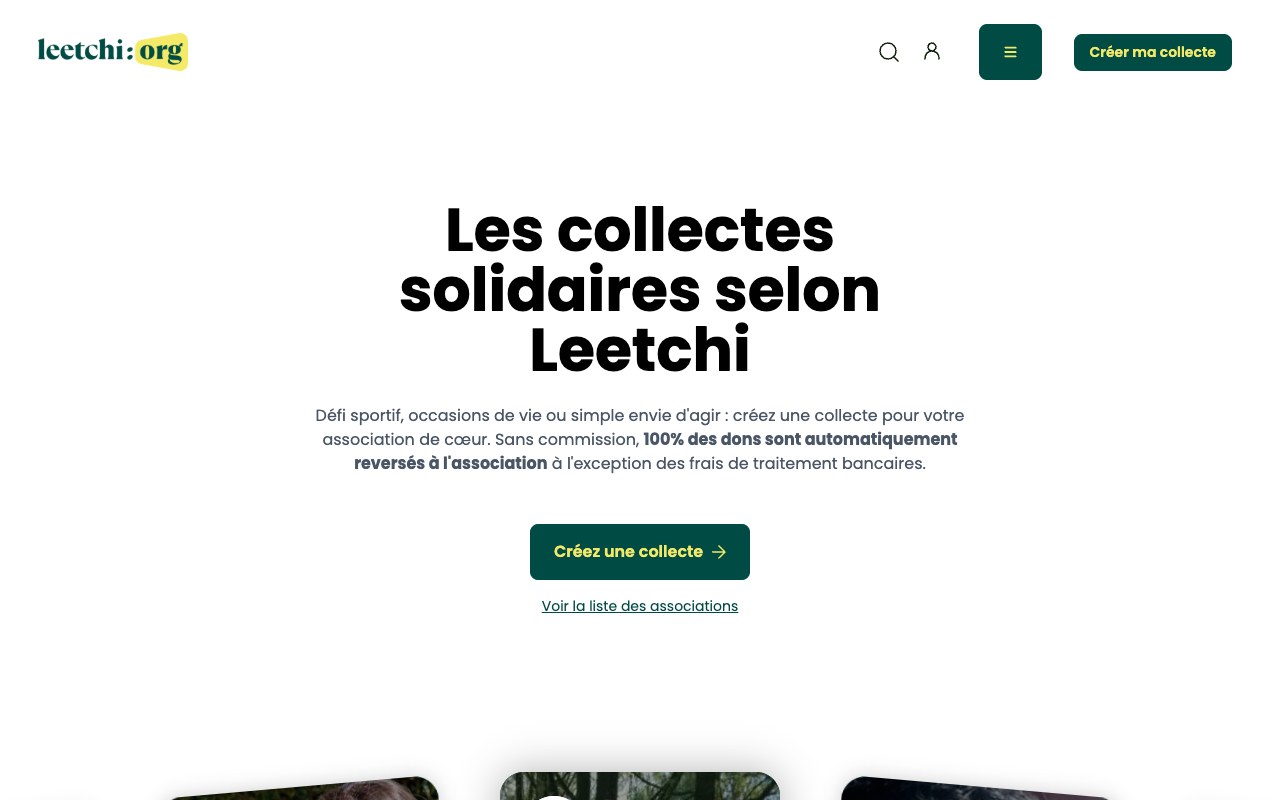 Page d'accueil de Leetchi.org, capturée le 7 octobre 2026