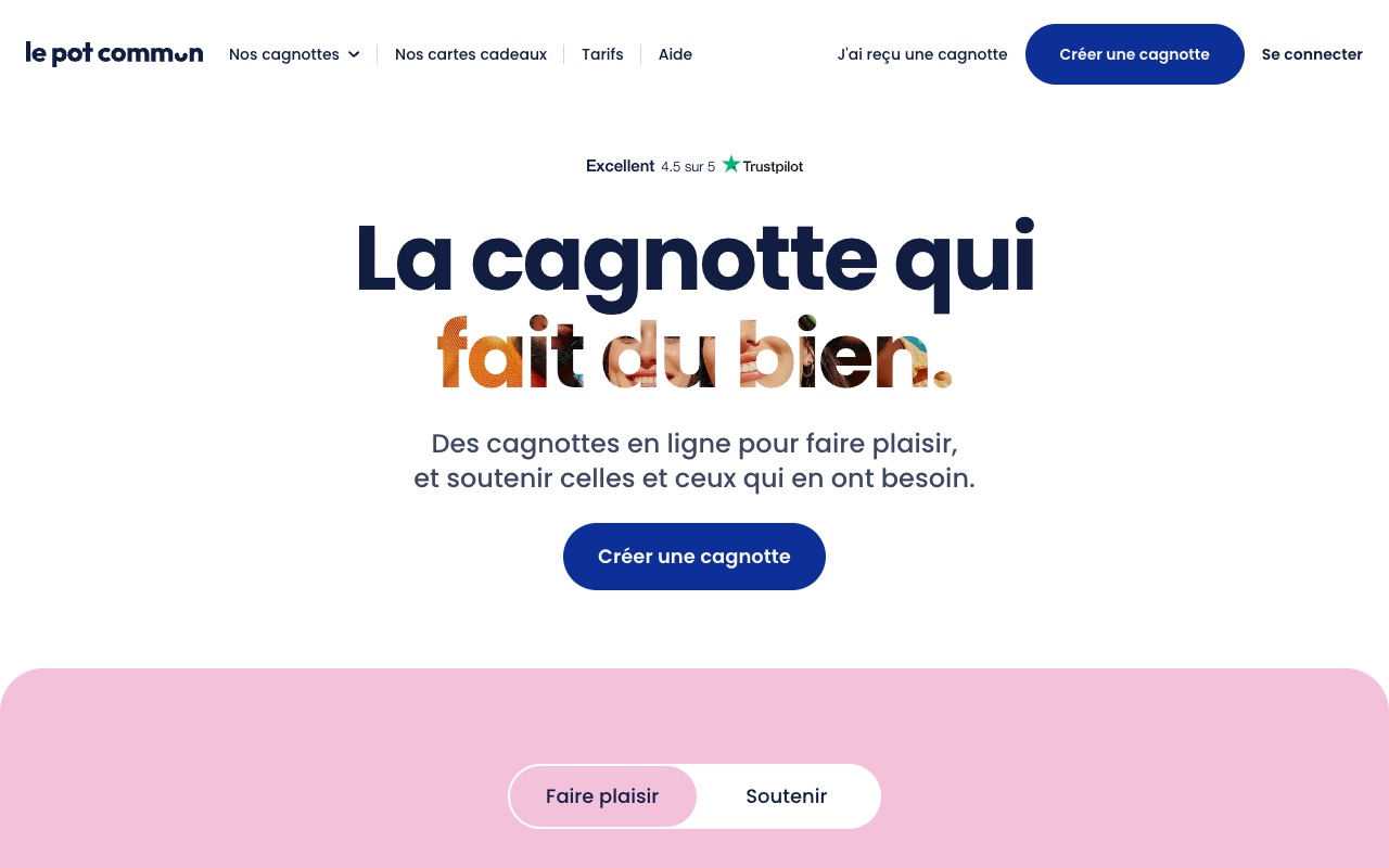 Page d'accueil de Le Pot Commun, capturée le 16 septembre 2026