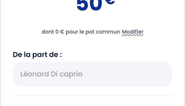 Fenêtre de participation Le Pot Commun festive à 50 €, dont 0 € pour le pot commun