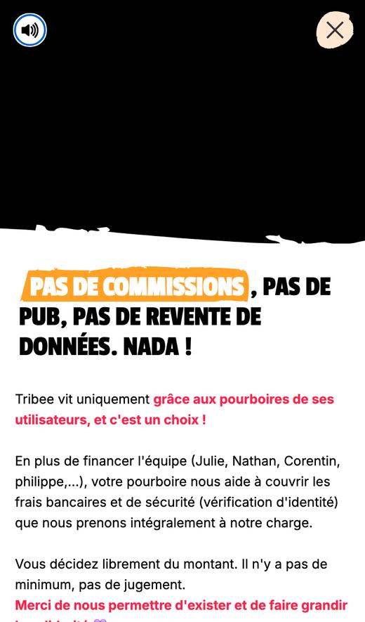 Tribee après Modifier le pourboire