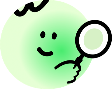 Memorable.me illustration: a character checking with a magnifying glass